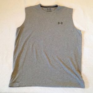Gray Under Armour Charged Cotton Sleeveless, Lg